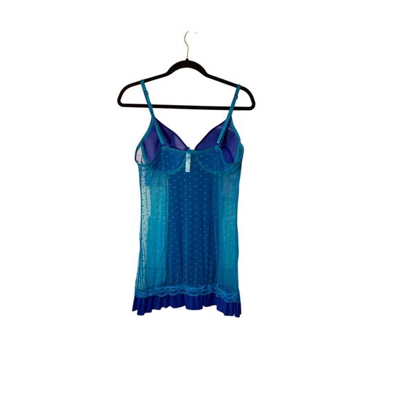 Just sexy women’s lingerie Swiss.chemise blue sheer baby doll S/1X. - Picture 3 of 6